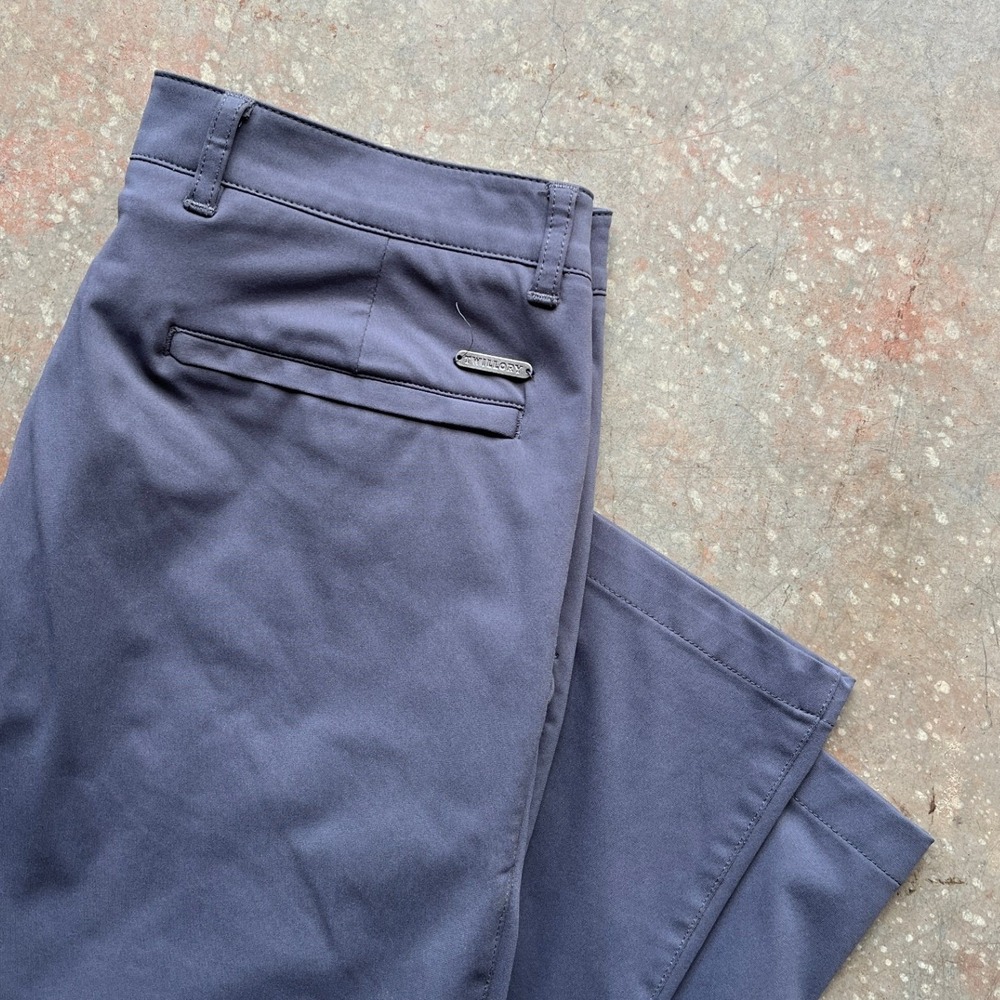TWILLORY Performance Tailored Fit‎ Pants Mens 32 (32x31) Gray Stretch Flat Front